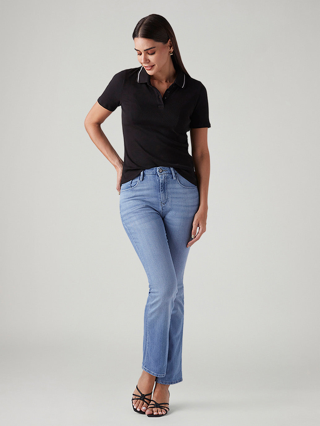 Women's 725 Light Blue Bootcut Fit High Rise Redloop Jeans