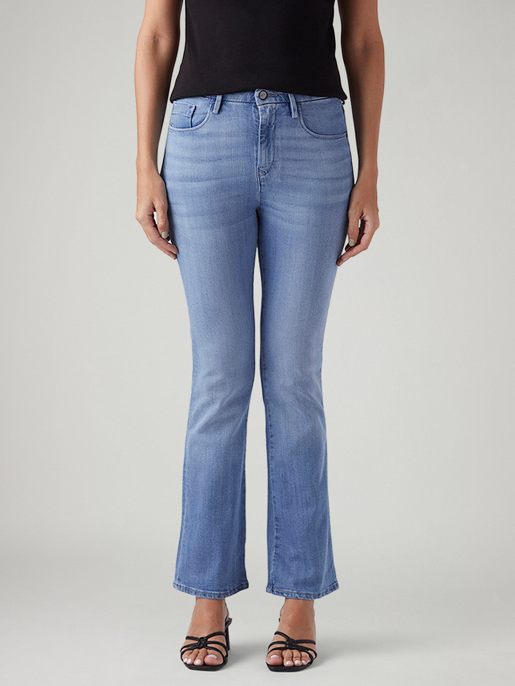 Women's 725 Light Blue Bootcut Fit High Rise Redloop Jeans - Front View
