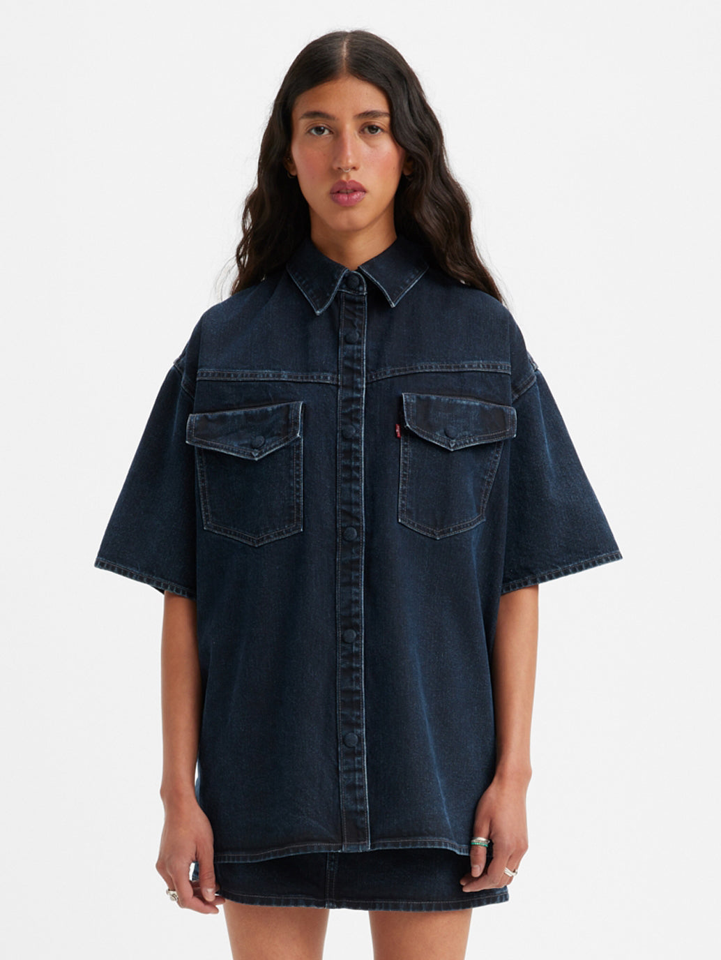 Women's Solid Spread Collar Shirt - 1364f5c7-70c1-4b03-ad15-d38472fc7135 View