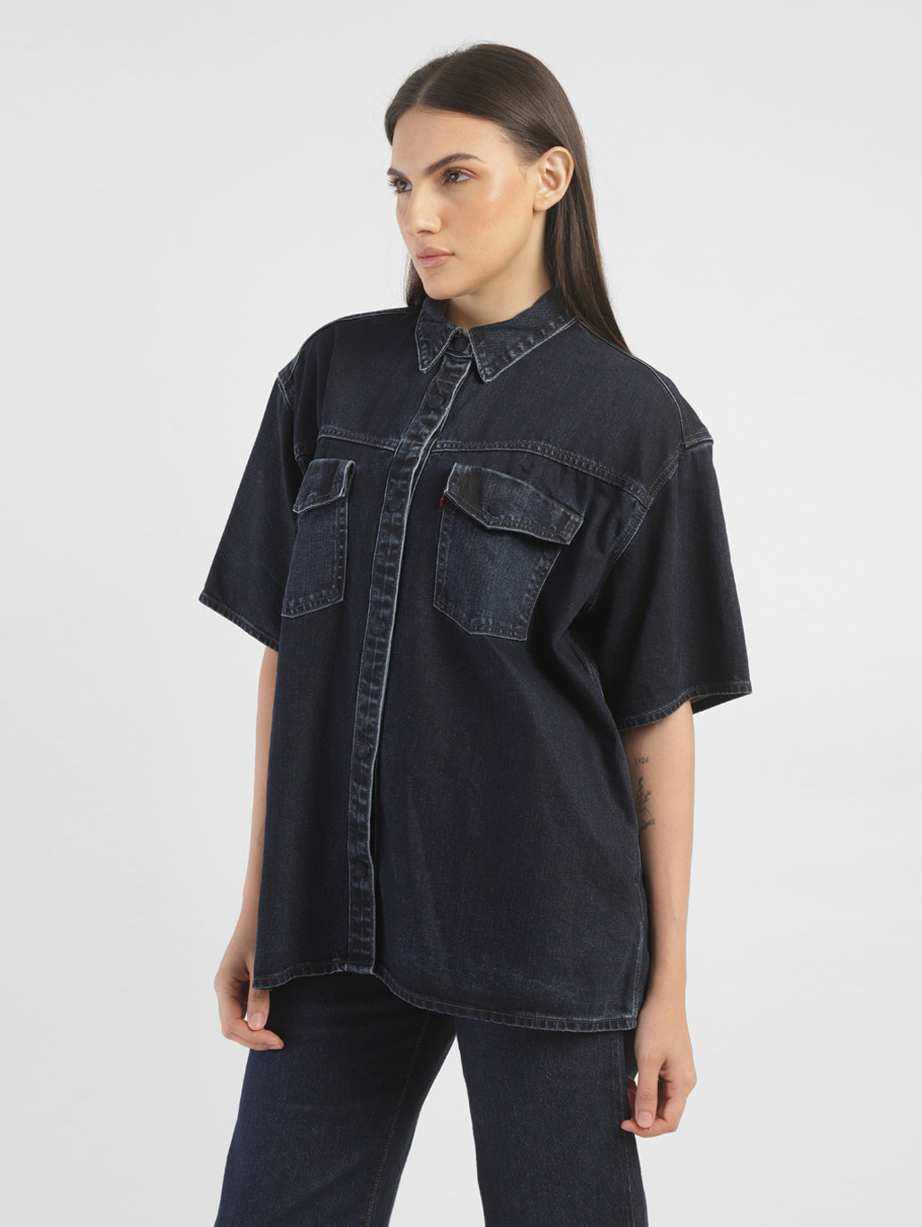Women's Solid Spread Collar Shirt - c6f93ddf-8967-4538-842c-2920b8e919ca View