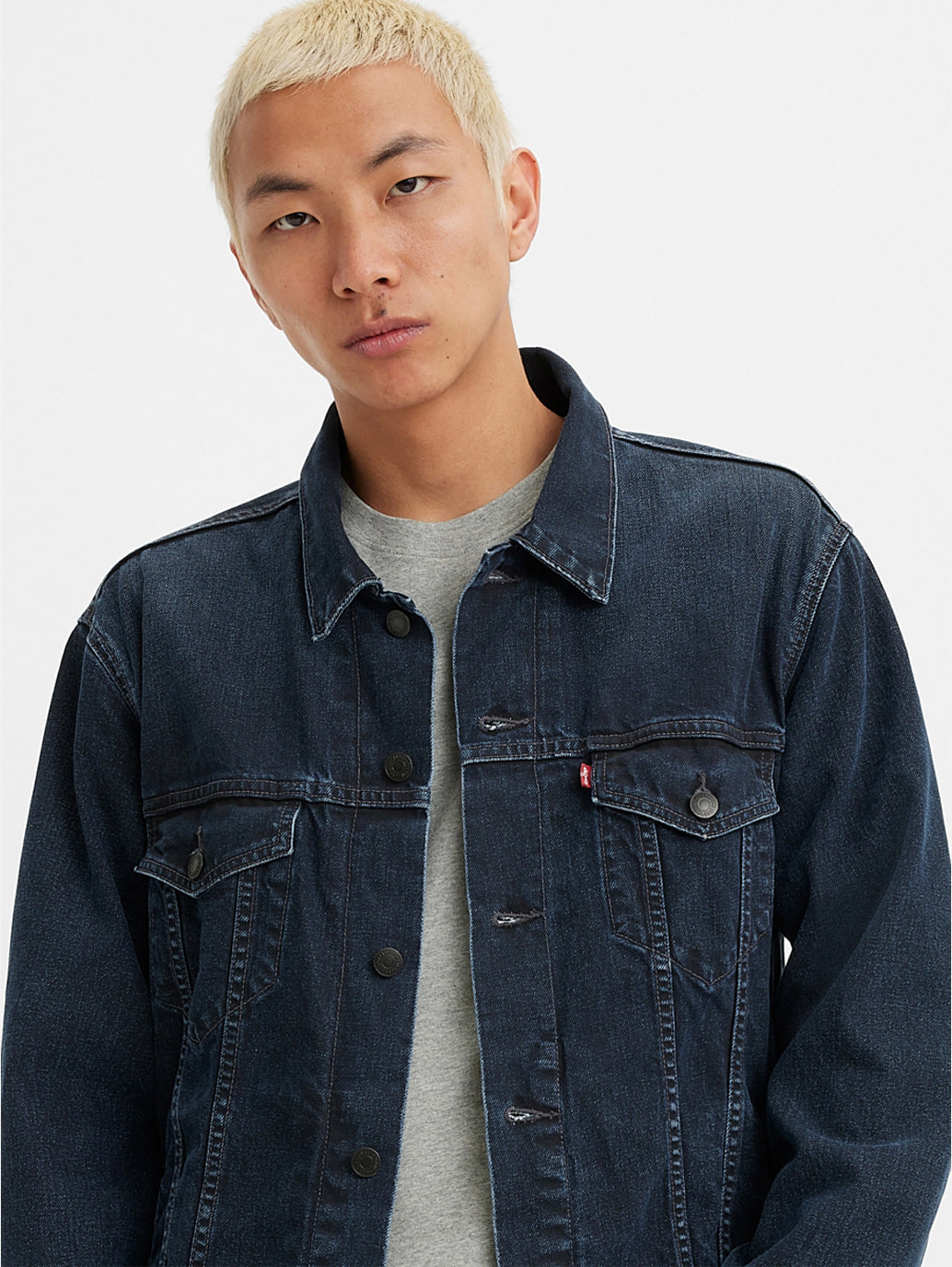 Men's Solid Spread Collar Denim Jacket - 70a4aea7-24c0-4763-b921-5c2021967c93 View