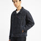 Men's Solid Spread Collar Denim Jacket - 8172afe7-933e-4b05-b143-66632d30cb98 View