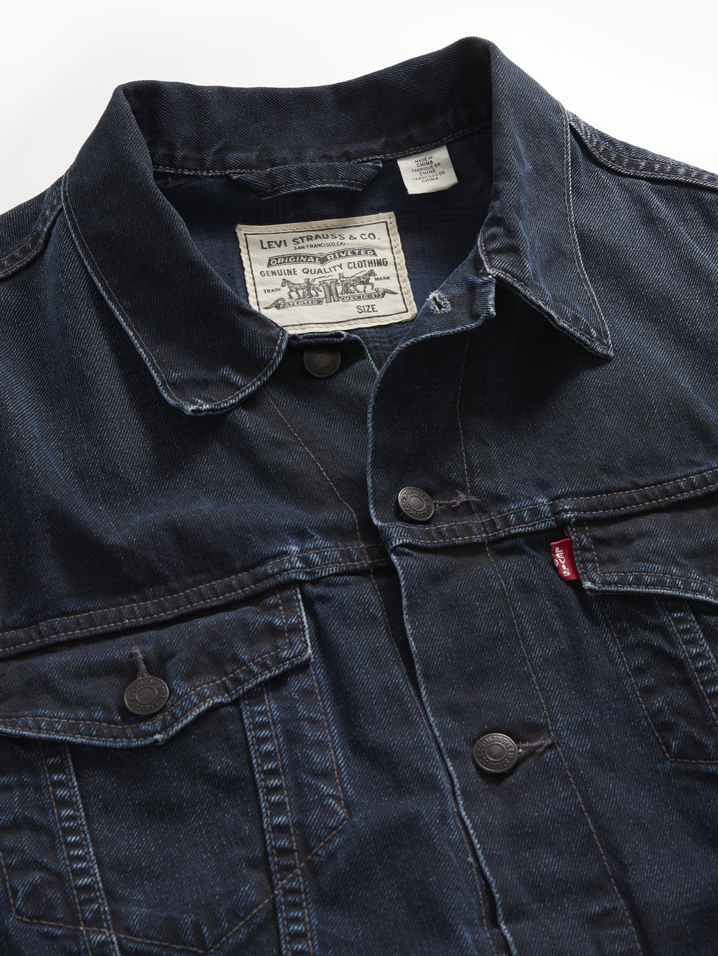 Men's Solid Spread Collar Denim Jacket - e1d11675-14a5-4849-b046-b52d0950537c View