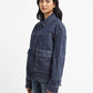 Women's Solid Spread Collar Denim Jacket - 769dccaa-2adc-40a3-8692-9a87ee1bebc2 View