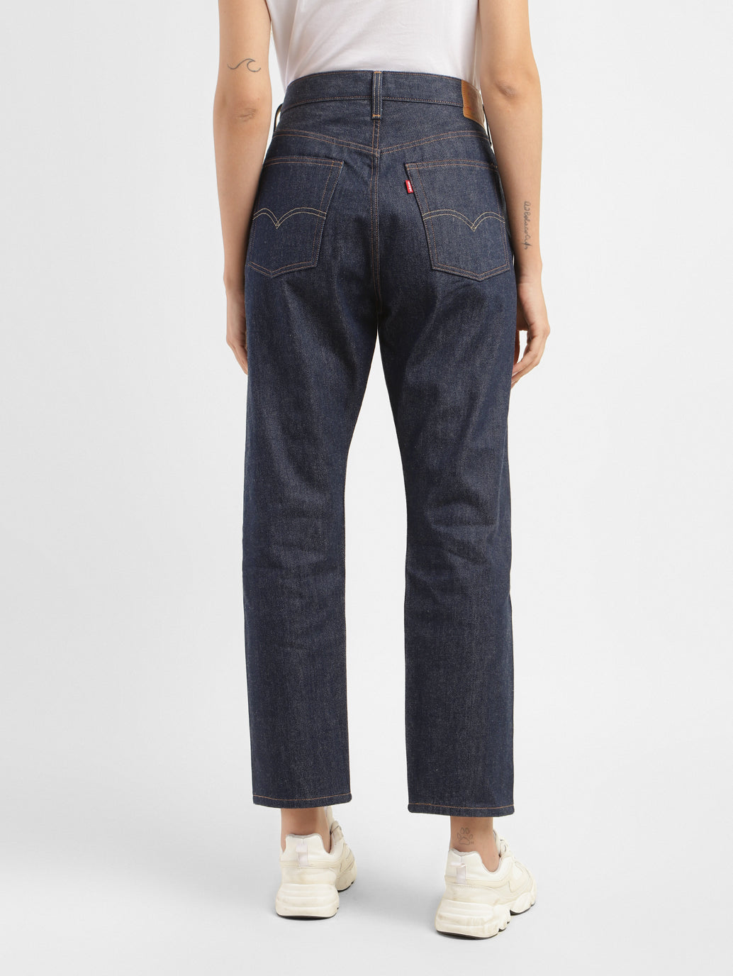 Women's 501 Blue Straight Fit High Rise Jeans - 334e5f36-e66f-42f7-ae44-3e4ef220cdfa View