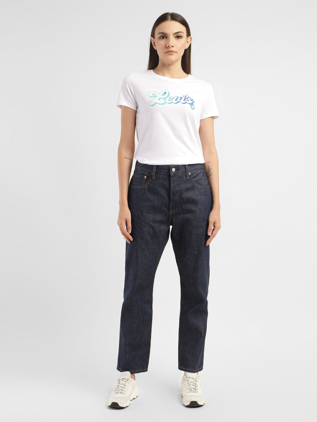 Women's High Rise 501 Straight Fit Jeans - 437fce29-eca2-4db3-8fb4-69edf9ce3cfc View