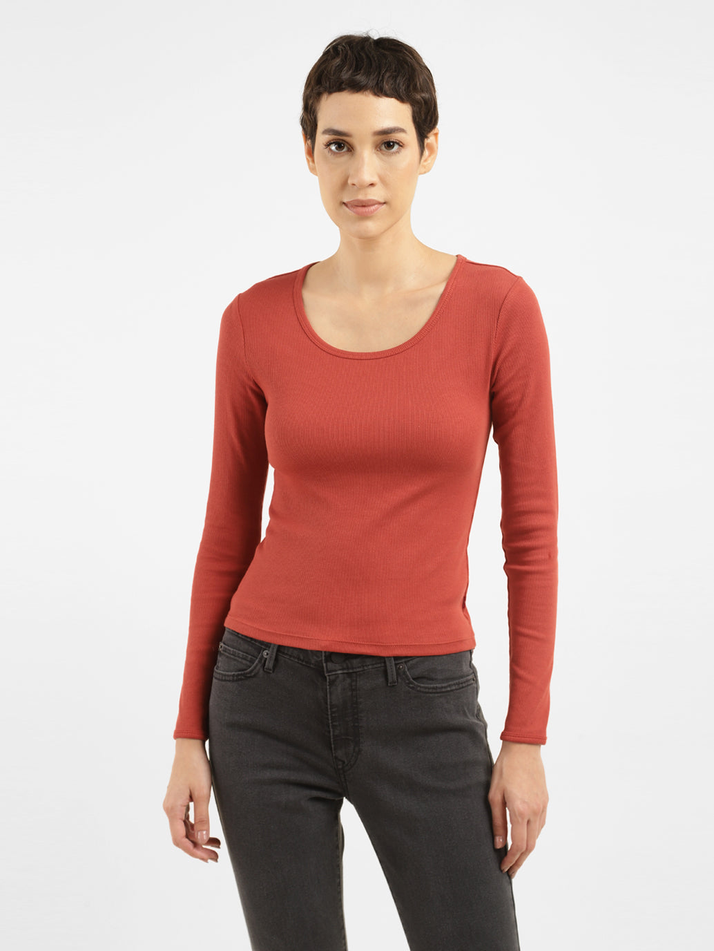 Women's Solid Scoop Neck T-Shirt - 8acaa810-c3c7-470a-baa4-465dc21b73c7 View