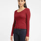 Women's Solid Scoop Neck T-shirt - 21c9084b-cde8-4dd0-8670-34d8941b19fd View