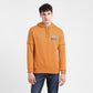 Men's Solid Orange Hooded Sweatshirt - Front View