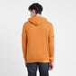 Men's Solid Orange Hooded Sweatshirt - Back View