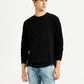 Men's Solid Black Crew Neck T-shirt - Styleshot View