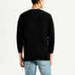 Men's Solid Black Crew Neck T-shirt - Back View