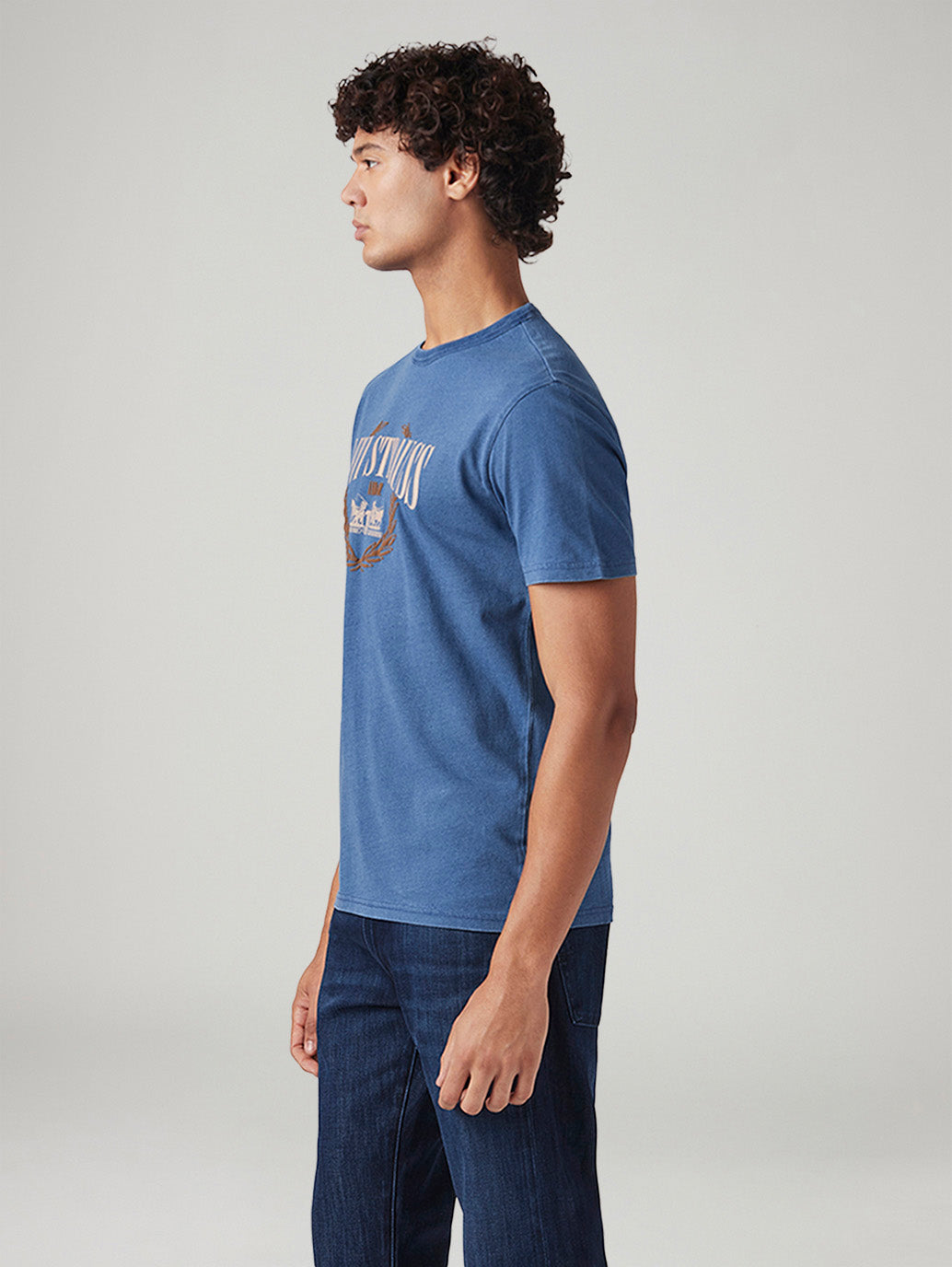Men's Logo Printed Regular Fit T-Shirt - Side View