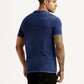 Men's Graphic Print Dark Blue Crew Neck T-shirt - Back View