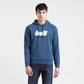 Men's Solid Blue Hooded Sweatshirt - Front View