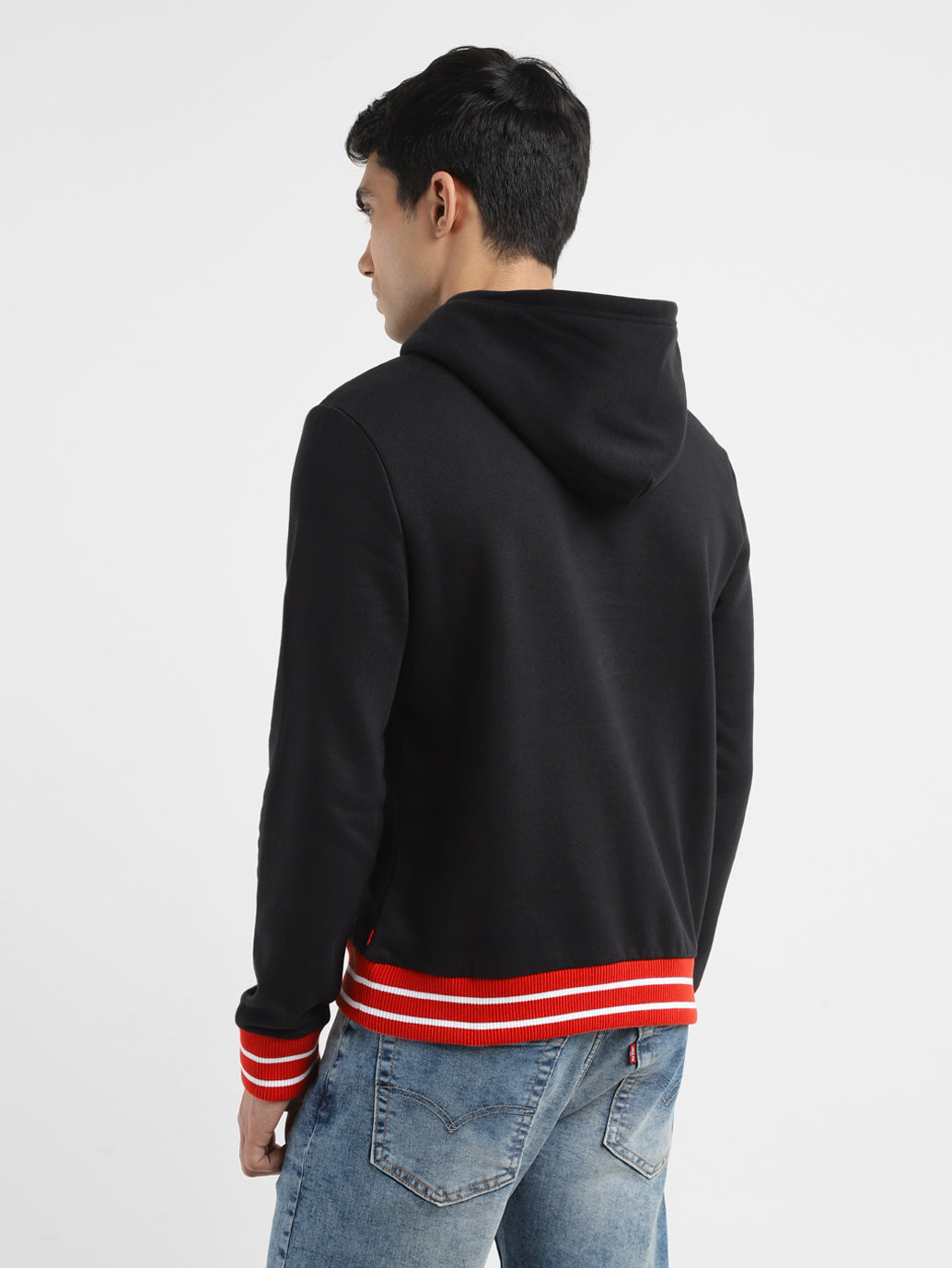 Men's Brand Logo Black Hooded Sweatshirt - 72c13a29-30cb-411b-a783-ea48f5fe8bed View