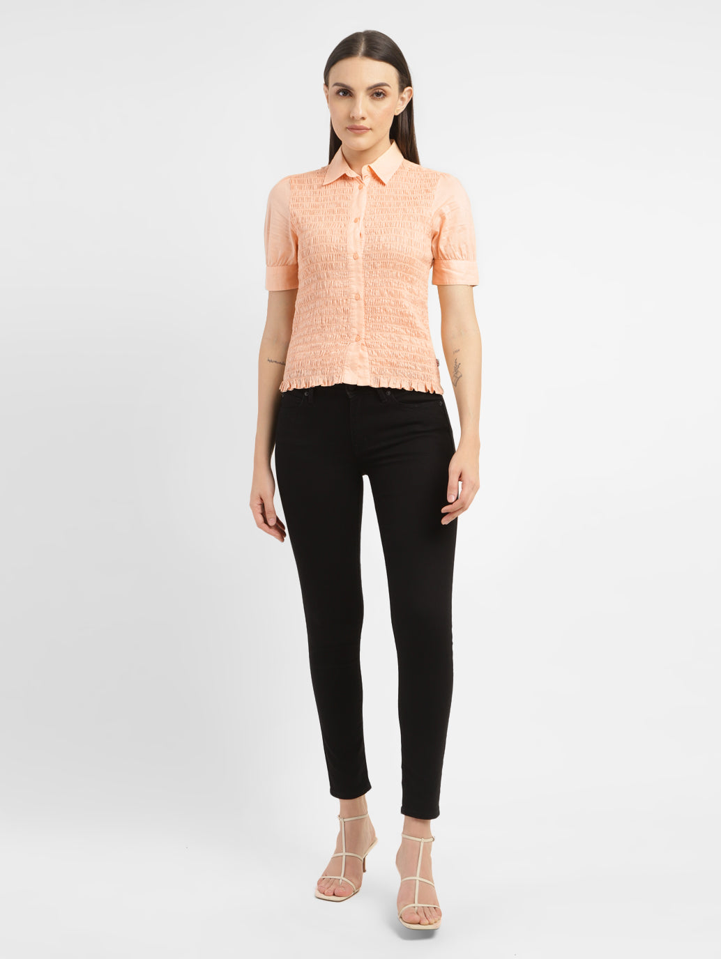 Women's Textured Spread Collar Shirt - 94235336-c953-41bd-a458-032094893dde View
