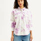 Women's Printed Oversized Shirt - Front View