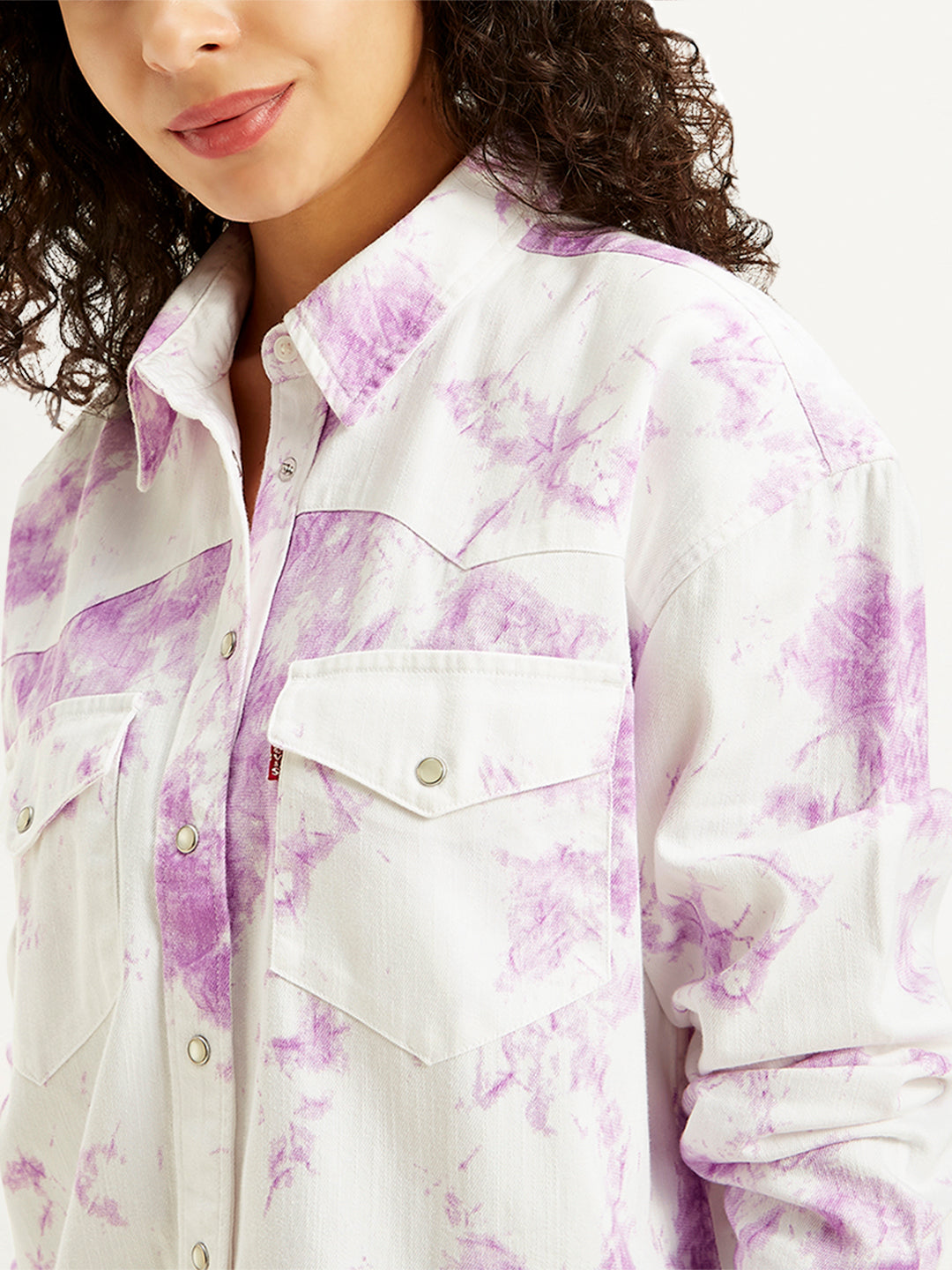 Women's Printed Oversized Shirt - 025e8ad7-fa48-49ef-88c8-7b2b869144be View