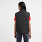 Women's Solid Black High Neck Padded Jacket - Back View
