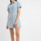 Women's Solid Spread Collar Denim Dress - 34cb4ad7-c635-4006-8433-454fb88932ca View