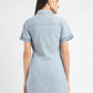 Women's Solid Spread Collar Denim Dress - 37a215a9-3aeb-4dd1-b78b-682510f6543c View