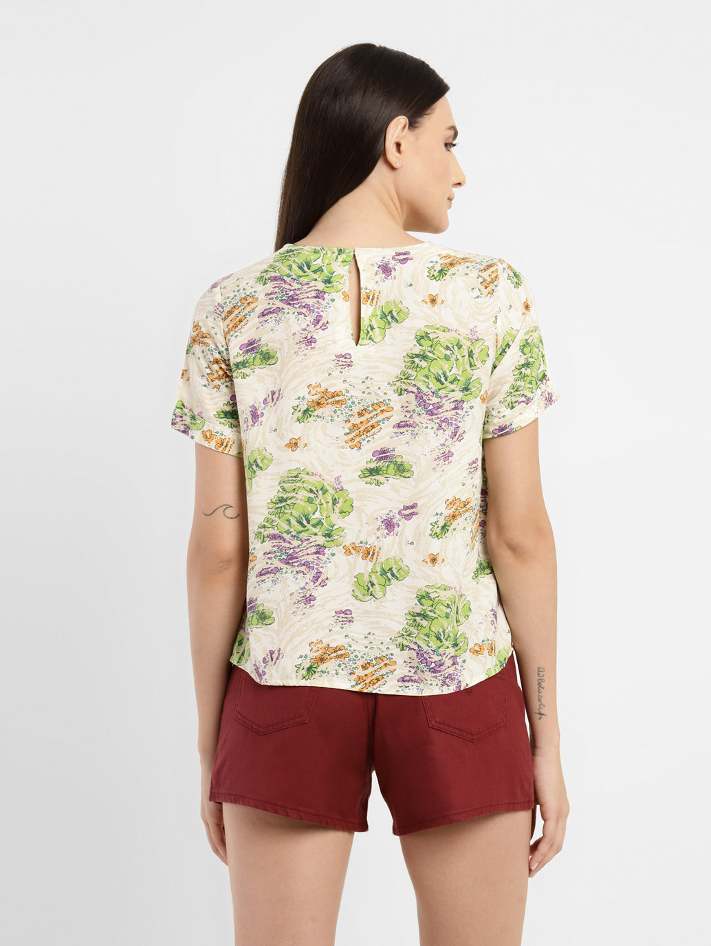 Women's Floral Round Neck Top - 0250456a-d856-4bb1-8736-049458819f66 View