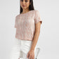 Women's Abstract Round Neck T-shirt - 0c267195-c17f-4d88-a02a-44dada0c9d45 View