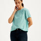Women's Floral Print Light-Blue Round Neck Top - 3a1ce21d-203d-43bd-a4a7-e8d26419b2a1 View