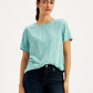 Women's Floral Print Light-Blue Round Neck Top - 41f168aa-b731-4af0-a310-06b114d6de26 View