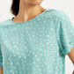 Women's Floral Print Light-Blue Round Neck Top - 30b71b2a-0dc5-43fb-bae4-e73ea36d77d5 View