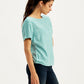 Women's Floral Print Light-Blue Round Neck Top - 6ca463f6-13c3-4da2-81d9-b0770b46550a View