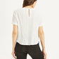 Women's Textured White Round Neck Top - 5483cf81-ce4c-4042-9a9c-8c7f0a9b0df3 View