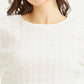 Women's Textured White Round Neck Top - aed878b7-c5e9-4348-9d7c-64a6abcb7857 View