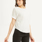 Women's Textured White Round Neck Top - 8b2be7d6-2ee6-4da4-a04b-484611c38548 View