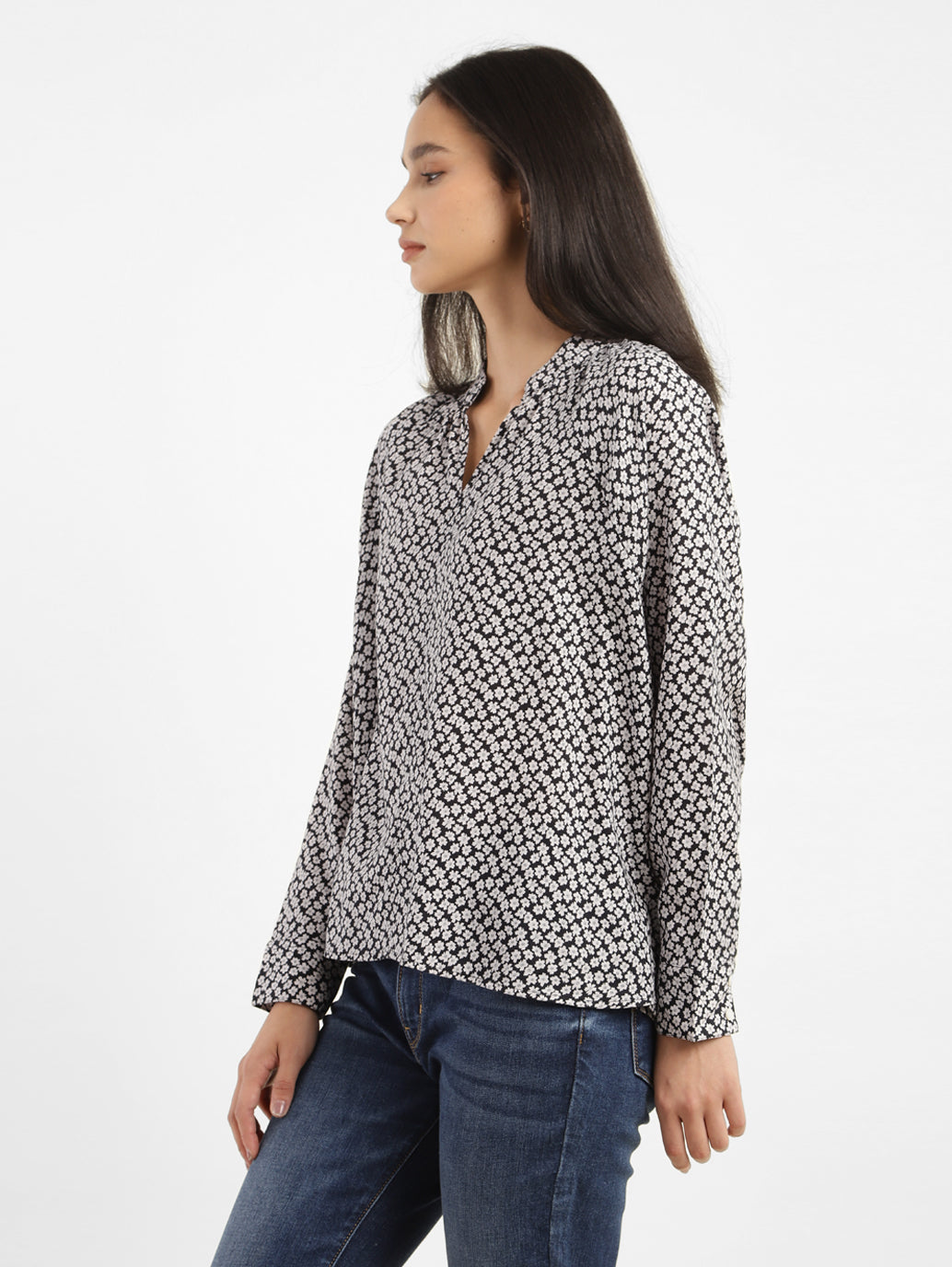 Women's Floral Band Neck Top - ee3ec8e0-adc2-4e77-9ce3-1240762b85fa View