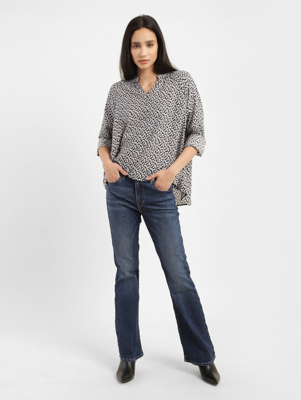 Women's Floral Band Neck Top - 835cf2ce-7d42-41d0-bb82-f09b195c7b53 View