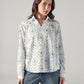 Women's Floral Regular Fit Collar Neck Top - Front View