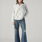 Women's Floral Regular Fit Collar Neck Top - Fullshot View