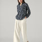 Women's Floral Regular Fit Collar Neck Top - Fullshot View