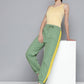 Women's Mid Rise Green Loose Tapered Fit Joggers - A657000014 View