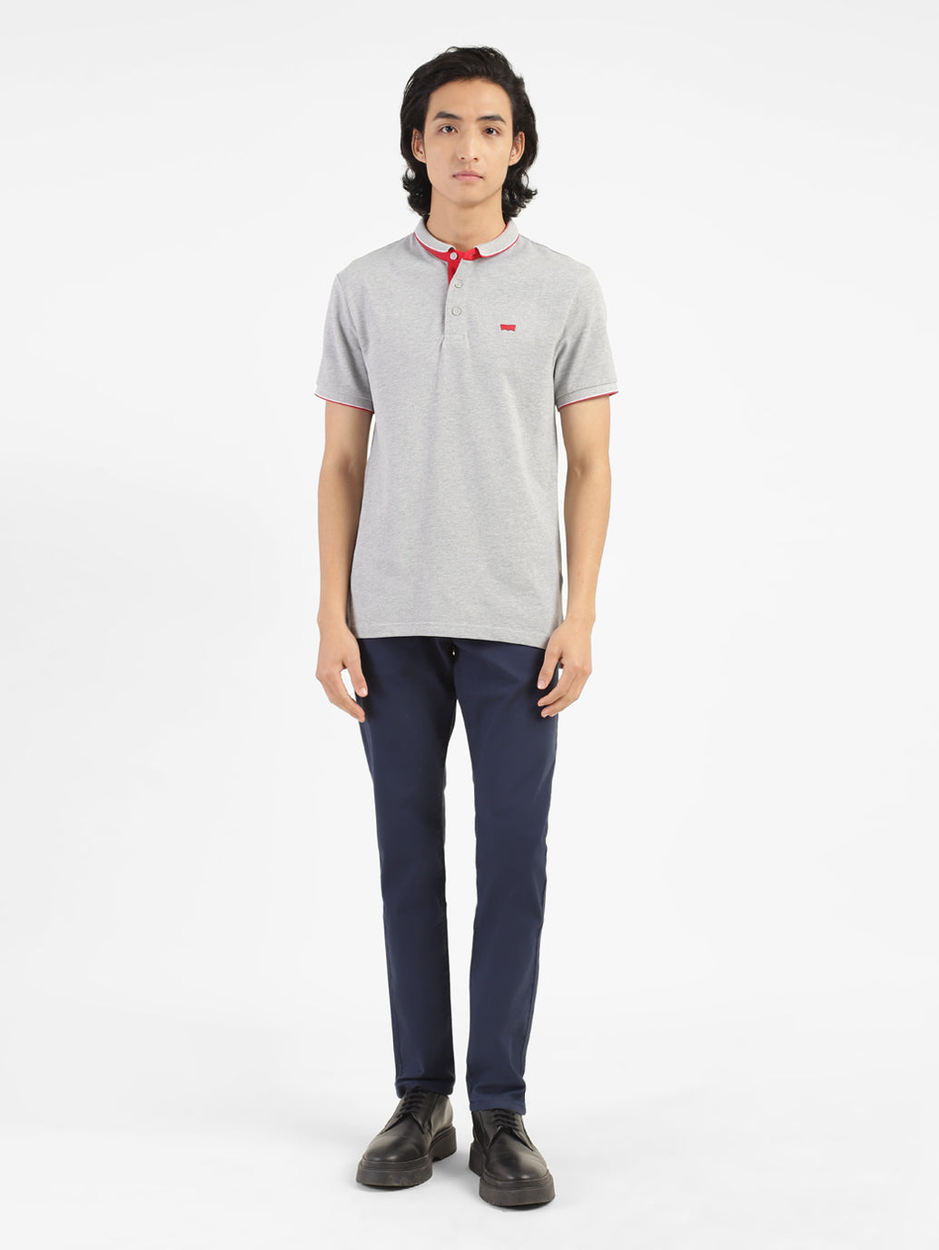 Men's Solid Polo T-shirt Grey - b1e45f82-52b5-40e9-acbf-5245acd0dab6 View