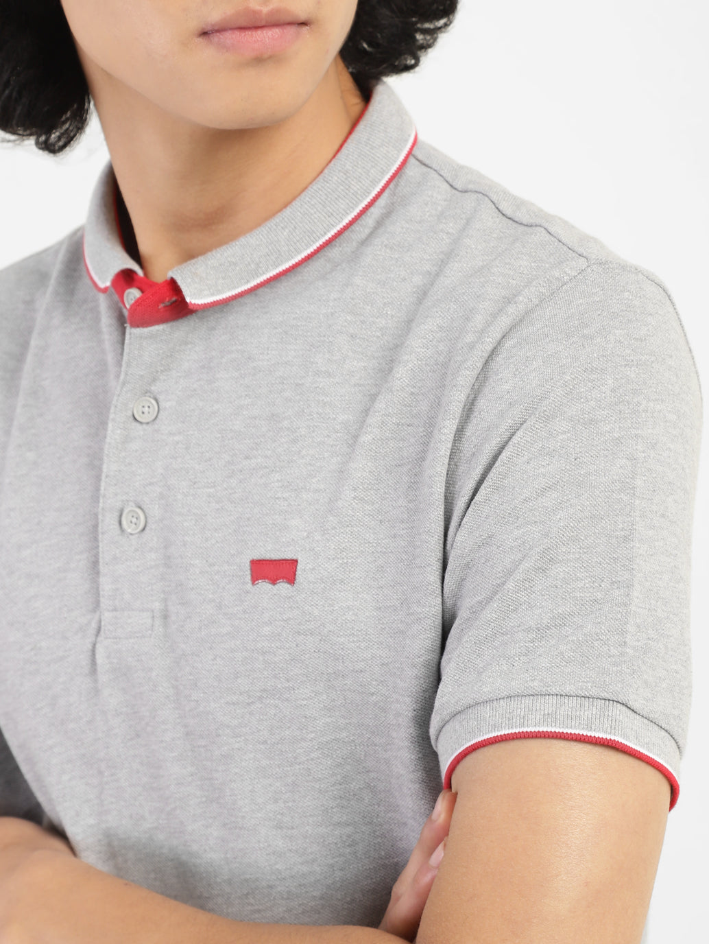 Men's Solid Polo T-shirt Grey - 04c5ca0a-69dc-4fbf-aa5f-93a1a415960e View