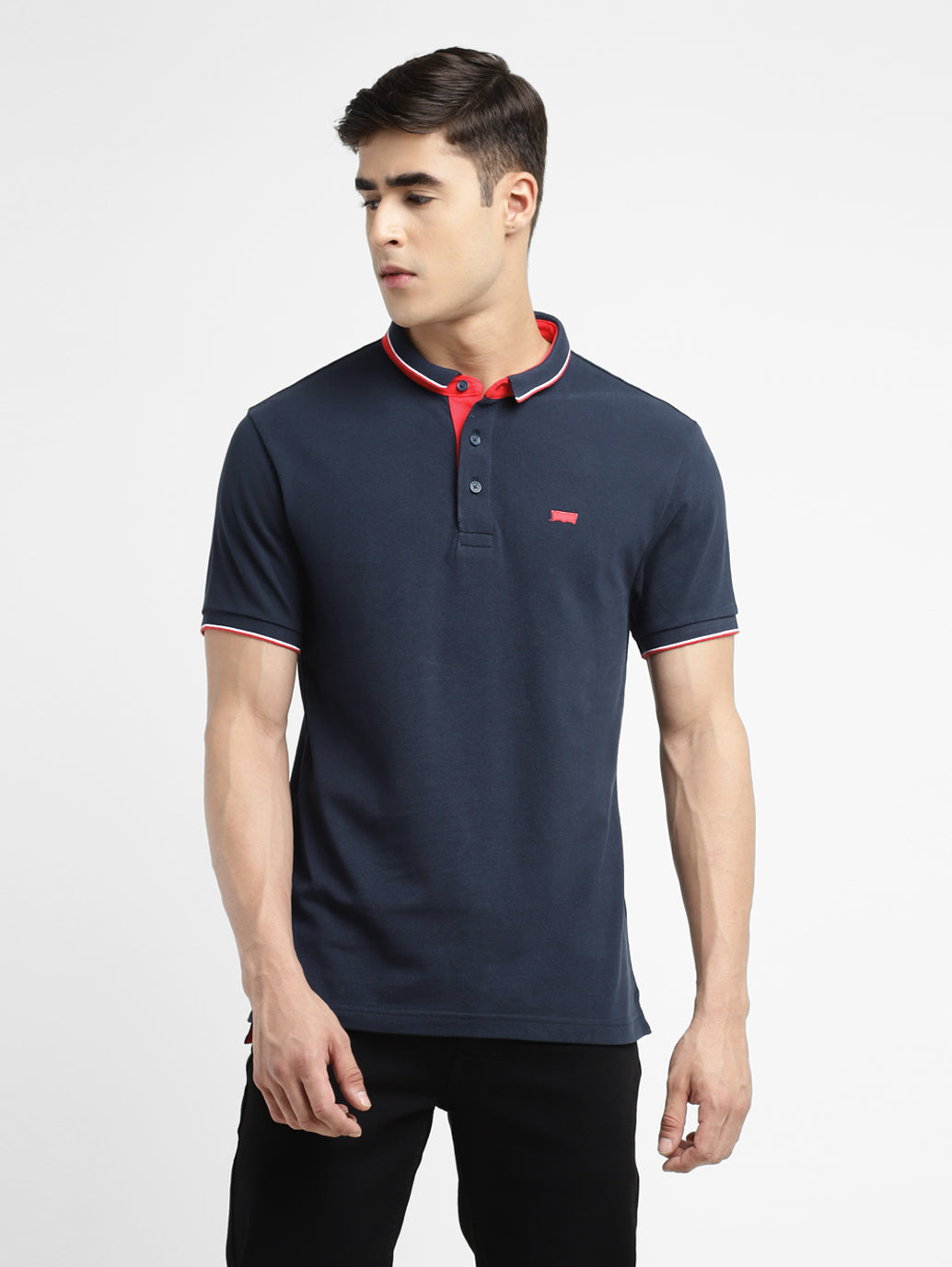 Men's Solid Polo Navy T-shirt - 09ff1600-12e7-4f2f-ad68-b4cd5db7f0ac View