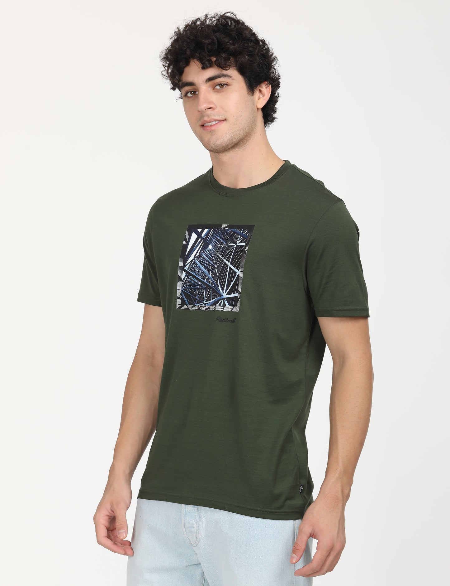 Men's Redloop Graphic Print Slim Fit T-shirt - RightSide View