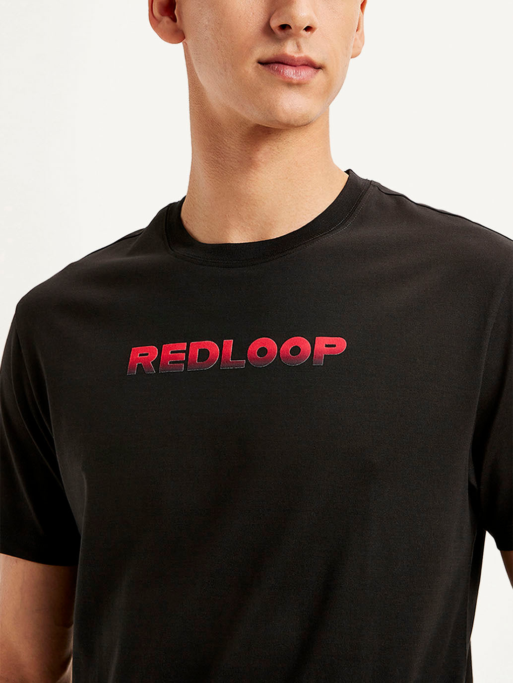 Men's Redloop Typographic Print Slim Fit T-shirt - Detail View