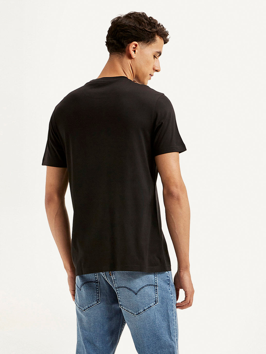Men's Redloop Typographic Print Slim Fit T-shirt - Back View