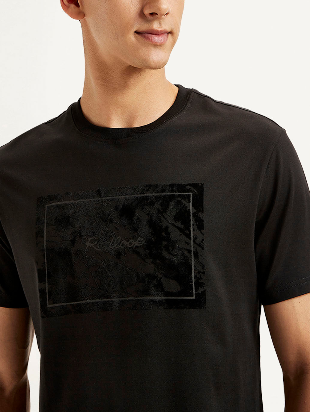 Men's Redloop Typographic Print Slim Fit T-shirt - Detail View