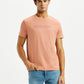 Men's Redloop Typography Peach Slim Fit T-shirt - Styleshot View
