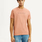 Men's Redloop Typography Peach Slim Fit T-shirt - Front View